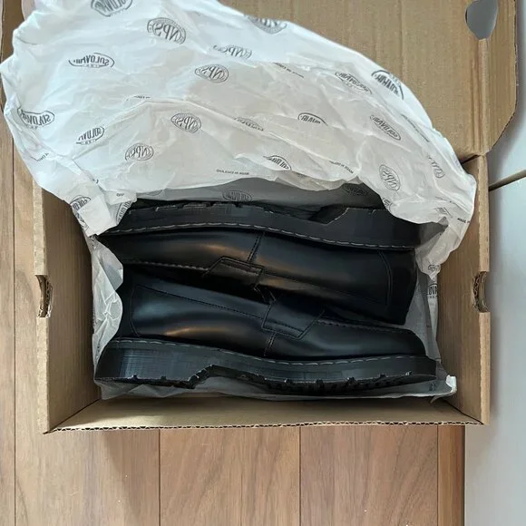 Solovair Black Hi-Shine Penny Loafer - Picture 10 of 11